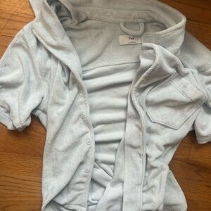 Light Blue Button-Up Shirt cover up Aritzia